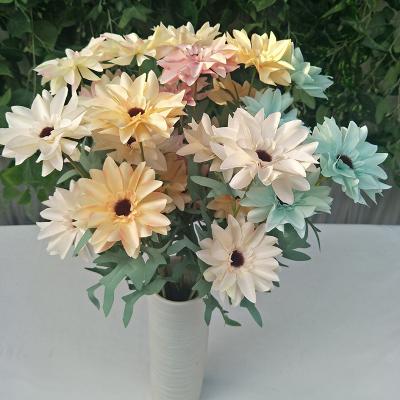 China decorative flowers & Braid the Artificial Silk Wholesale Dahlia Flower Home Decoration Bouquet for sale