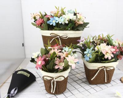 China Hot Selling Natural Natural Touch Silk Touch Artificial Potted Flowers For Home Wedding Decoration for sale