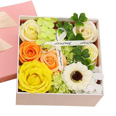 China Natural Touch Luxury Gift Foam Flower Packaging Artificial Custom Gift Box for sale