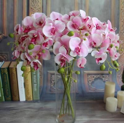 China Artificial Flower Natural Dark Purple Orchid Latex Touch Touch Orchids Flowers Decor for sale