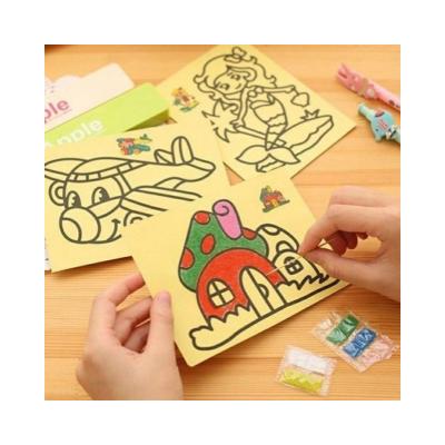 China Hot Selling Colorful Paper Kids Sand Painting Card For Children Moving Sand Painting Art for sale