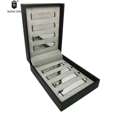 China Custom 8 Careful Pcs In Gift Box Silver Love Notes Stainless Steel Necklace Stays 5.6*10*0.8 mm or 6.35*10*0.8 mm for sale