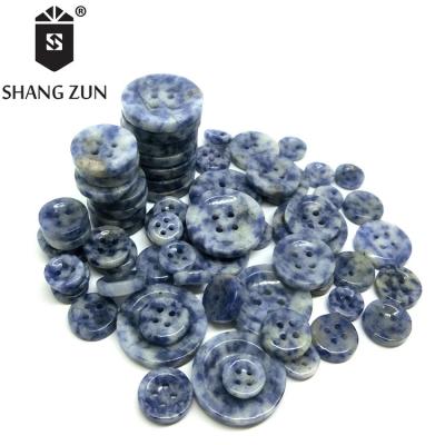 China Sustainable production of natural jade agate buttons 4 size button garment accessories shirt jacket clothing natural stone blue buttons for sale