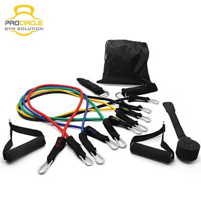 China Strength Training Exercise Resistance Bands Set Fitness Resistance Bands Set with 5 Fitness Tubes, Handles, Door Anchor for sale