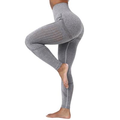 China Breathable High Waist Running Seamless Gaiters Sweat Performance Fitness Workout Yoga Pants for sale