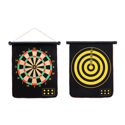 China Flocking 15 Inch Magnetic Dart Board Darts Double Sided Suit Flocking Hard Dart Board Cabinet for sale