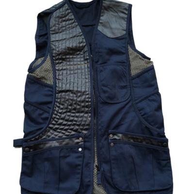 China Shooting Sports Sporty Shootin Vest - Cotton Leather & Mesh W Patch Dark Olive for sale