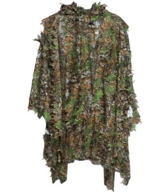 China Hunting Outdoor Photography CS Camouflage Breathable Yowie Ghillie Sniper Suit Open Hunting Poncho Type Camouflage Birdwatching 3D Leaf Coat Poncho for sale