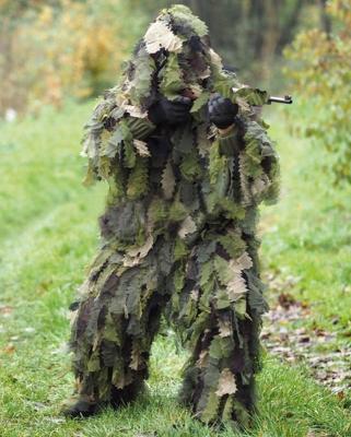 China Hunting CS Game Big Game Ghillie Suit Oak Leaf 3D Camouflage Ghillie Suit for sale