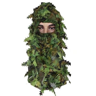 China Hunting Sneaky Camouflage Outdoor Sports Game 3D Facemask 3D Camouflage Hunting Camouflage 3D Leaves Facemask for sale