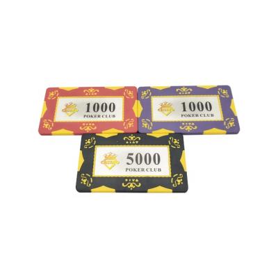 China Rectangular Poker Chips Eco - Friendly 28g Clay Square Casino Royale Chips With Stamping Numbers Plate for sale