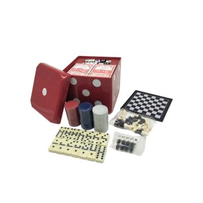 China Goods 6 in L Cube - Game Chess, Checkers, Backgammon, Poker Chips and Cards, Dominoes Game Set for sale