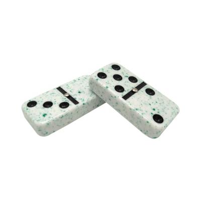 China High Quality Funny Melamine Dominoes Double Six Jumbo Effect Green Marble Domino Domino Makers for sale