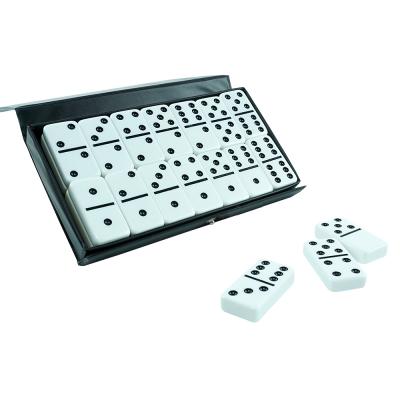 China New Melamine Domino Double Six-Black&White Two-Tone MESAs Colored Dominoes Pattern 5412 Game Set With Carton Packing for sale