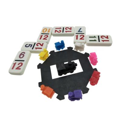 China Melamine / Urea Mexicano Train Dominoes Double 12 Digital Domino Set In Aluminum Case for sale