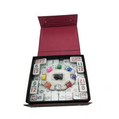 China Eco-Friendly Domino 15 Double Set With Mathematical Mexican Train Domino Set Of 136 With PVC Box for sale