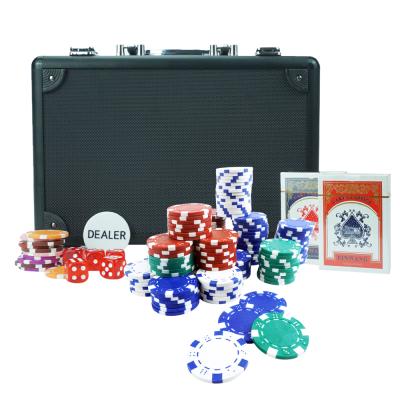 China Amazon Hot Sale Ceramic Casino Game 200 Pieces Poker Chips Set With Black Aluminum Case for sale