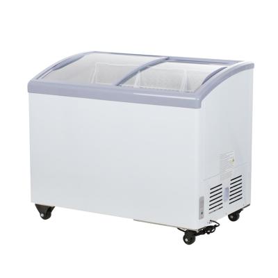 China Single-Temperature Flat Glass Sliding Door Ice Chest Freezer for sale