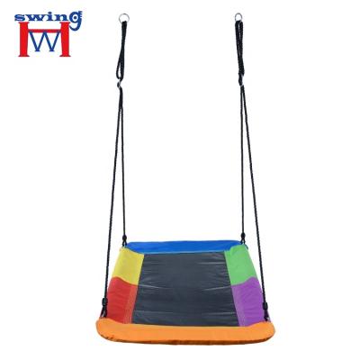 China Modern Rectangular Outdoor Tree Swing Hanging Game Seat For Multiple Children Play Set for sale