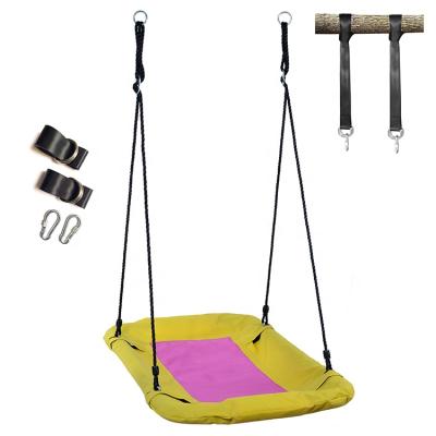 China Contemporary Metal Garden Hanging Square Swing Chair For Kids Adults Leisure for sale