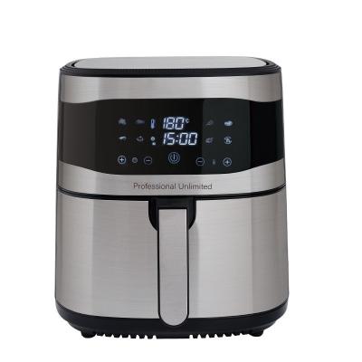 China Hotel Hot Selling Large Capacity 8L Digital Multifunctional Stainless Steel Touchtop Silver Hot Deep Fryer for sale