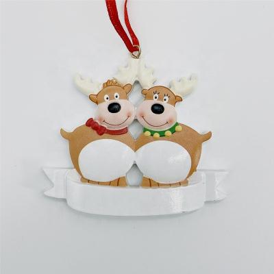 China 2021 Wholesale Christamas Tree Decoration Factory Resin Reindeer Family of 2.3.4.5 .6.7.8 Personalized Ornament for Christmas Tree Decoration for sale