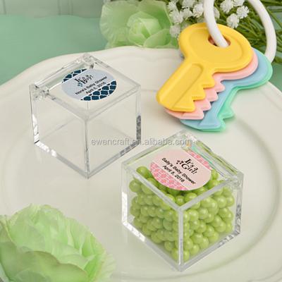 China 4.5cm DIY Acrylic Wedding Party Decoration Props Fit Plastic Mini Transparent Candy Box Gift Box for sale