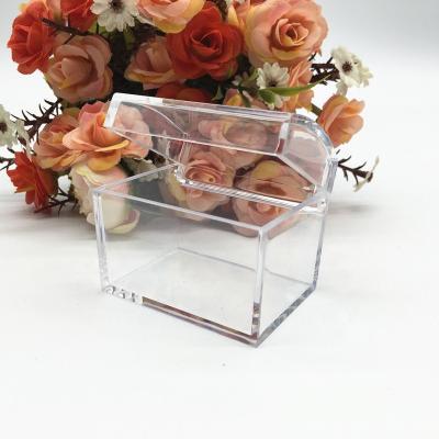 China Acrylic Handmade Wedding Favors Bridal Shower Gifts Party Decoration Transparent Candy Box Small Plastic Treasure Chest Jewelry Box for sale