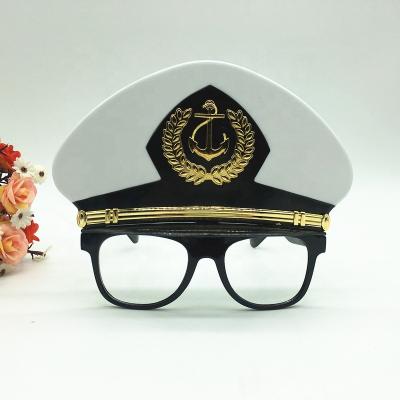 China Ornaments Costume Party Mask Ornaments Costume Captain Glasses Navy Theme Gifts Photo Booth Novelty Party Glasses for sale