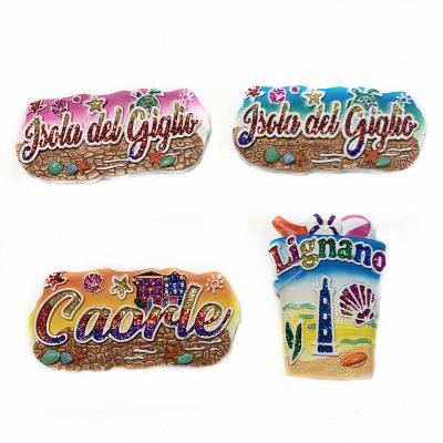 China Polyresin customized 3D home decoration polyresin fridge magnets travel souvenir collenction gift open lignano for sale