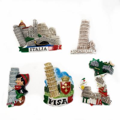 China Polyresin ITALY customized home decoration 3D polyresin fridge magnets travel souvenir collenction gift crafts for sale