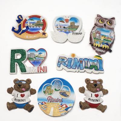 China Polyresin RIMINI Customized Home Decoration 3D Polyresin Fridge Magnets Travel Souvenir Collectible Gift Opens Magnet for sale