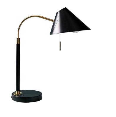 China European Modern Indoor Lighting Led Hotel Metal Bedside E27 Table Headboard Light Black Reading Lamp For Bedroom Living Room for sale