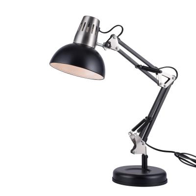 China Black Adjustable Metal Ball Swing Arm Table Light Foshan Bedside Reading Desk Light Modern Table Light for Office/Studio/Hotel for sale