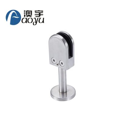 China Good Quality Stainless Steel Tempered Glass Modern Swimming Pool Fence Panels Handrail Round Flange Glass Railing for sale