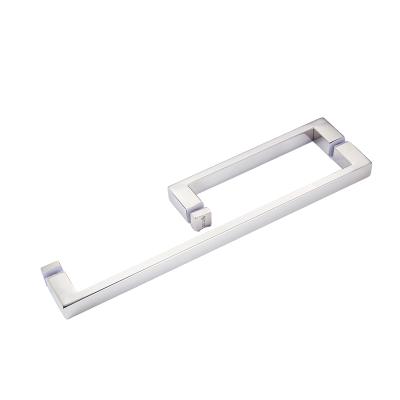 China Modern Square 3 Hole Handle For Room Glass Pull Shower Door Pull Pull For Glass Door Factory Price for sale