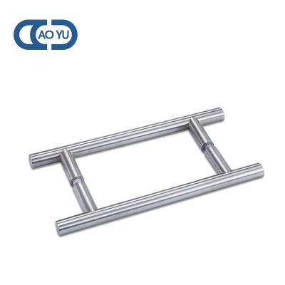 China Modern H Type Glass Door Handle Double Sided Door Pull Handle Stainless Steel Tube Door Handle for sale