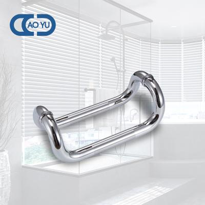 China Modern Glass Bathroom Hardware Accessories Stainless Steel Door Pull Handle For Bathroom Sliding Door for sale