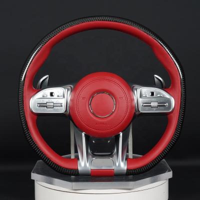 China Specially designed movement for Mercedes Benz AMG carbon fiber steering wheel modification, new set C/E/S class red CLA c63 for sale