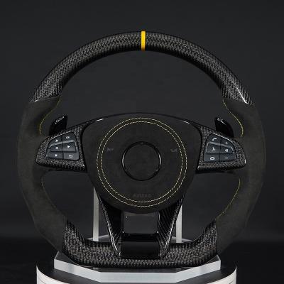 China Movement Suitable For W205 Carbon Fiber Car Steering Wheel Suitable For Mercedes Benz W204 C300 Leather LED Alcantara RPM for sale