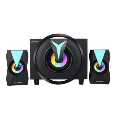 China EZCast High Quality Hot Sale K10-2.1-BT Computer Multimedia 2.1 Subwoofer Gaming Speaker System With LED Light for sale