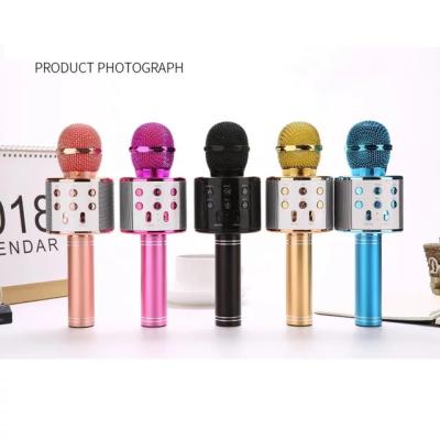 China Hot Sale WS-858 Multifunctional Rechargeable Handheld Speaker Microphone Portable Karaoke Microphone USB New Product for sale