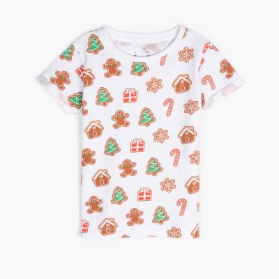 China Compressed New Season Selling Short Sleeve Printed Christmas T Shirt For Kids Girls for sale