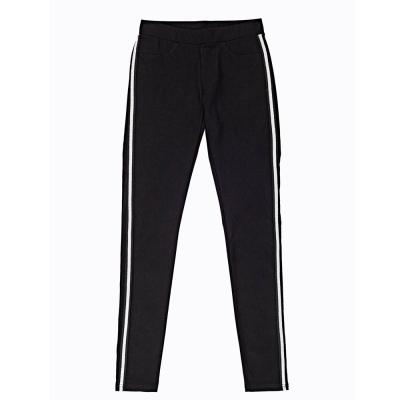 China Anti-wrinkle Factory OEM Side Pocket Metal Side Stripe Women's Pants With Pattern for sale