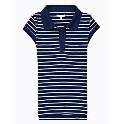 China High Quality Yarn Anti-pilling Dye Striped Casual Gym Sport Polo T-shirt Golf Clothes Women for sale