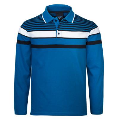 China Anti-pilling hot sale polo shirt long sleeve stripe collar contrast color for sale