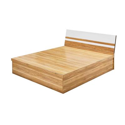 China Modern Nordic Single Bed 1.8m Double Bed White Oak Solid Wood Couch 1.5m Japanese Head Wooden Bed for sale