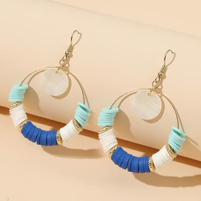 China Shell Earrings Women Bohemian Geometric Polymer European and American Creative FASHIONABLE Clay Dangle Earrings for sale