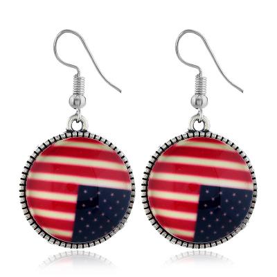 China TRENDY American Independence Flag Earrings European and American style fashion earrings around the flag stud earrings for sale