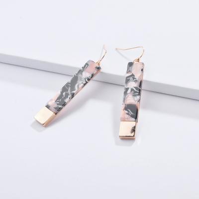 China FASHIONABLE New Arrival Acrylic Stick Bar Shape Drop Dangle Geometric Acrylic Earrings Acetate Earrings for sale